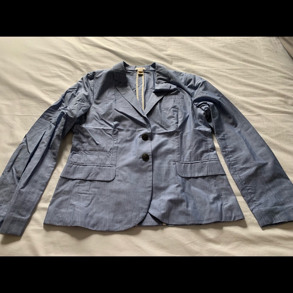 EUC! J. Crew Schoolboy Summer Stripe Blue Blazer